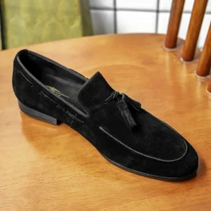 360 A4 Business Casual British Suede Cowhide Men’s Loafers Trendy Tassel Breathable EVA Midsole Genuine Leather Lining