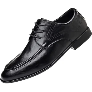 38-44 Two-layer Cowhide EVA Rubber Black Glossy Pointed Toe Loafers Office British Business Suit Men’s Shoes