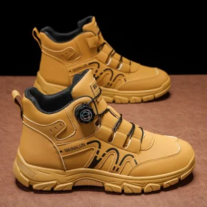 Anti-Slip Men’s Boots Shoes Pedal Rotating Button Sports and Leisure Trendy Shoes Outdoor Waterproof Workwear Shoes