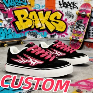 Anti Slip Stylish Jogging Low Top Boys Custom Spring Youth Casual Canvas Doodle Sneakers High Quality Men’s Skateboarding Shoes