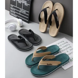Anti Slippery Hard Wearing PVC Men Slippers Summer Casual Light Weight Indoor Outdoor Flip flops for Teen