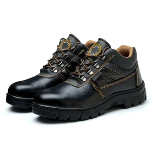Anti-Smash Anti-Pierce Iron Safety Footwear Breathable Oil-Resistant High-Grip Rubber Sole Construction Work Shoes for