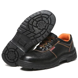 Anti puncture Smash proof Men’s Leather Upper Safety Shoes PU Outsole Steel Insole Safety Shoes for Men