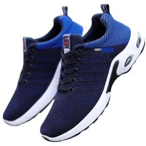 Aslipper SA9308 Men’s Breathable Light Casual Running Shoes Summer Soft Sole Sneakers Lace-Up Mesh Lining Height Increasing PVC