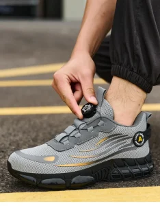 Auto Lock Steel Toe Men’s Safety Shoes Indestructible Sneakers Men’s Industry & Construction Work Shoes