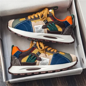 Autumn Lightweight Thick Soled Sports Shoes Fashionable Versatile Casual Walking Plus Size Loose Men’s Jogging Shoes