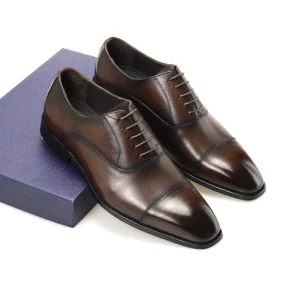 Autumn Luxury Men’s Dress Shoes New Style Exquisite Stitching Office Business Shoes Classic Coffee Color