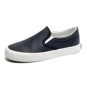 Autumn Luxury Men’s Microfiber Leather Slip On White Shoes Mesh Lining Soft Sole Breathable Fashion Trend Student Flat