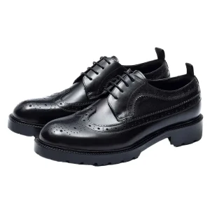 Autumn Oxford Brogues Dress Shoes Flexible Business Casual Lace-Up Men’s Ankle Boots Genuine Leather 37-45# High