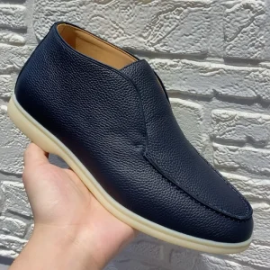 Autumn Spring Winter High Top Artificial Leather Men’s Shoes Casual Solid Slip On Breathable Warm