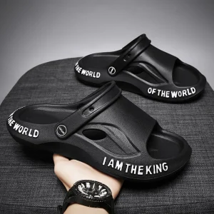 Beach Shoes Men’s Outdoor Two Wear Casual Couple’s Lightweight Breathable Print EVA Open Toe Slip On Slides Fashionable Summer
