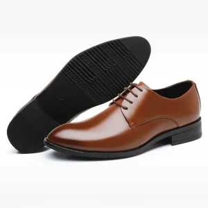 Big Size Leather Wedding Groom Shoes Casual Business Formal Dress Shoes for Men Fashion Trend Waterproof Lace Up