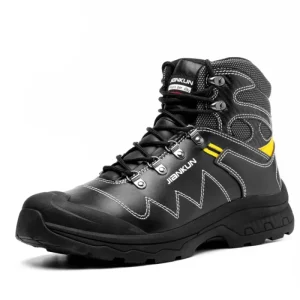 Black Industrial Men’s S3 Safety Shoes Casual Anti-Smashing Steel Toe Upper Nylon Stretch Fabric OEM Autumn Winter