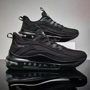 Black and White Male Sports Running Shoes Fashion Soft Trainer Footwear for Man Boys Breathable Men’s Sneaker