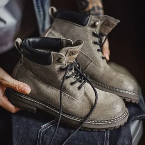 Boots for Men Men’s Workwear Cowboy Boots American Retro Mid Top Casual Boots Premium Fall Winter Shoes Men Outwear RTS