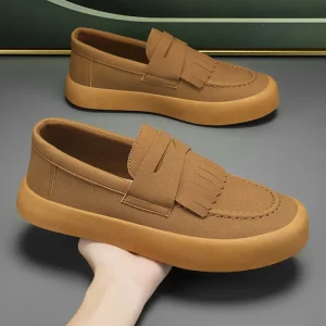 Big 39-44 Size New Men’s Autumn British Loafers Beanie Shoes Gentlemanly Casual Fashion Versatile Trendy Sneakers Footwear