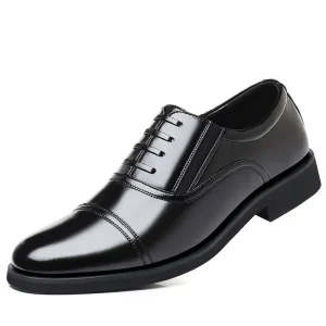Breathable Lace-up Business Wedding Formal PU Leather Oxford Shoes for Men