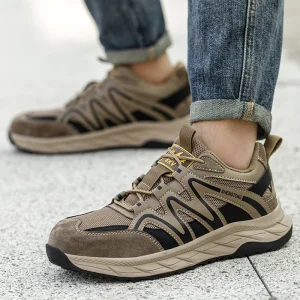 Breathable Men’s Safety Work Shoes Steel Toe Anti-Slip Wear-Resistant Protective Footwear for Electricians
