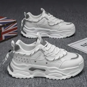Breathable men’s shoes fashionable and versatile height increasing thick soled sports casual