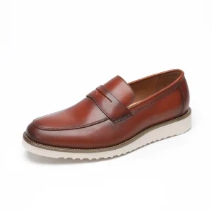 British Style Men’s Slip on Loafers Summer New Genuine Leather Casual Comfort Office Soft Sole Soft Surface Moccasin Shoes