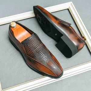 British Vintage Style Men’s Thick Soled Leather Shoes With Fringe Casual Spring Summer Weddings Winter Loafers Dress Shoes