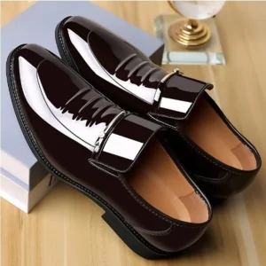 Business Formal Men’s Shoes Patent Leather Shoes Pointed Toe Shoes