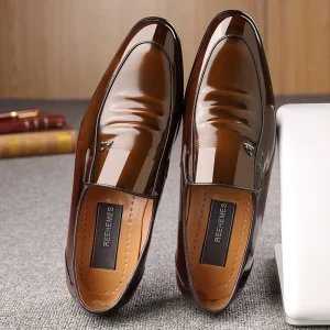 Business Trip High Men’s Leather Shoes Low Top Office Leather Shoes Wedding Men’s Dress Shoes