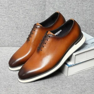 C12018a Men’s Outdoor Oxfords Genuine Leather Lace up Casual Dress Shoes