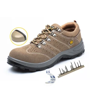 CE Industrial Suede Leather Iron Toe Safety Work Shoes for Men Anti Smash Protection Construction