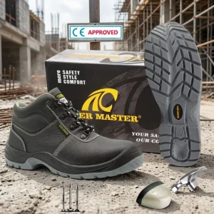 CE S3 Certified Black Leather Mining Work Safety Shoes Steel Toe Puncture Proof Anti Static Oil Slip Resistance PU Sole for Men