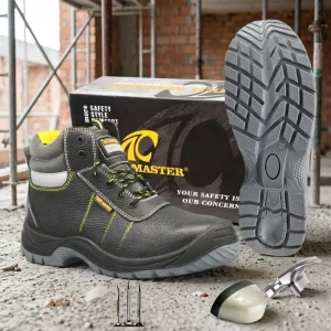CE S3 Men Construction Leather Work Boots Safety Shoes Steel Toe Anti puncture Oil Water Resistant Anti Static Non slip PU Sole