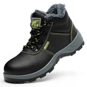 CE SBP Safety Shoes Waterproof Embossed Cow Leather Non-Slip Outsole Steel Toe for Men Winter Outdoor Construction Work