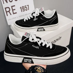 Canvas Lace Up Shoes Men’s Couple Style Spring New Casual All Match Breathable Lightweight PVC Outsole K800 Trendy Fashion