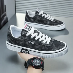 Canvas Shoes for Men Low Cut Casual Sports Breathable Flat Sole Anti Slip and Wear resistant Simple and Comfortable Sneakers