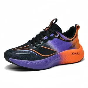 Casual Men Running Shoes Canvas Mesh Breathable Lace-up Soft Flexible Sole Shock Absorption Comfortable