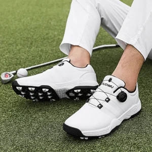 Casual Non Slip Large Size Breathable Waterproof Leisure Training Microfibre PU Golf Shoes