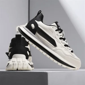 Casual Outdoor Travel Breathable Lace up Men Running Shoes Anti slip Thick Soled Height Increasing Shoes