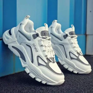 Casual Shoes Breathable Lightweight Fashion Trend Men’s Lace Up Sneakers Height Increasing Running Shoes Summer Winter Genuine