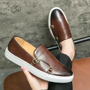 Chaussures En Cuir Men’s Walking Style Formal Loafers Shoes Oxfords Men’s Casual Leather Shoes Office Dress Shoes