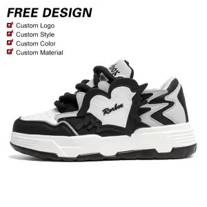 China Manufacturer’s Men’s Sports Skateboard Sneakers Good Quality with Customizable Patch Support Mesh Lining Zapatos De Hombre