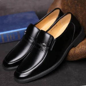 Classic Business Dress Casual Men’s Soft Leather Shoes Breathable Comfortable for Middle Aged & Elderly Dad Shoes for Winter
