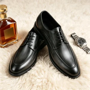 Classic Men Dress Shoes Grey Color Genuine Leather Outsole Men Dress Shoes for Men Business Casual Party Dress Shoes