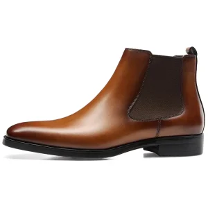 Classic Men’s Brown Leather Boot Dress Shoes
