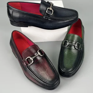Comfort Casual Men’s Leather Loafers Slip-On Party Shoes Soft Rubber Sole Custom