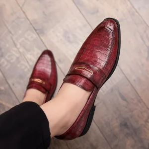 Comfort Classical Fashion Wedding Shoes Slip on Large Size 48 Pointed Toe Loafer Dress Shoes Men