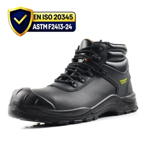 Construction Waterproof Genuine Leather Anti Slip Work Safety Shoes for Men Steel Toe Work Boots