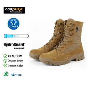 Cordura Tactical Boots Quick Fasten System Combat Boots HydroGuard Waterproof Vented Holes Patrol Shoes
