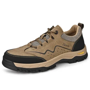 Cowhide Autumn Outdoor Lightweight Walking Style Casual Shoes Waterproof Wearable Work Shoes Men’s Breathable