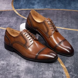 Cowhide Upper Dress Shoes Luxury Handmade Leather Men’s Original Genuine Leather Insole Fashion Wedding Office Business