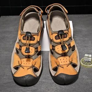 Cross-Border Fashionable Casual Shoes Men’s Sandals Trendy Lightweight Waterproof Breathable Mesh Surface Anti-Collision Toe